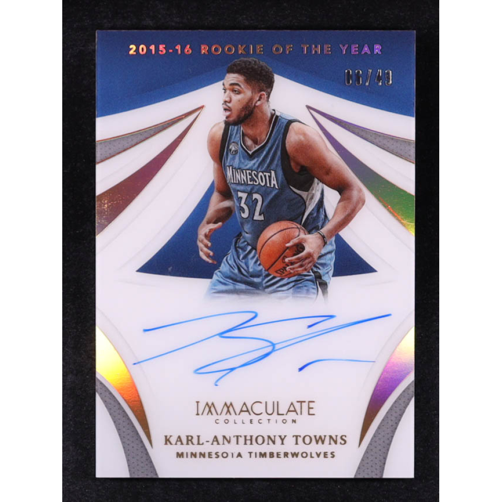 Karl-Anthony Towns 2020-21 Immaculate Collection Immaculate Award Winners Autographs #14 #6/49 at PristineAuction.com