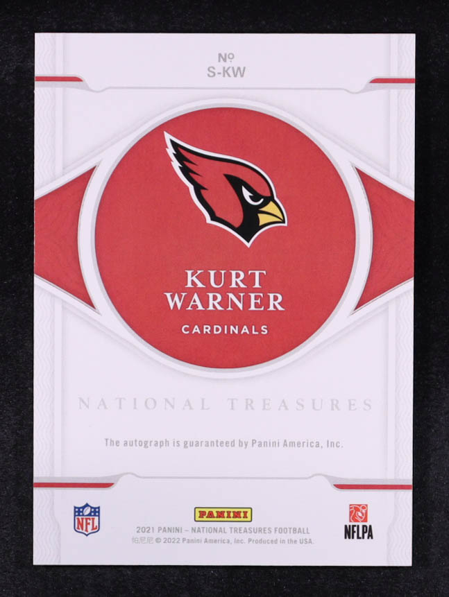 Kurt Warner 2021 Panini National Treasures Material Signatures Holo Silver #9 #24/25 at PristineAuction.com Kurt Warner 2021 Panini National Treasures Material Signatures Holo Silver #9 #24/25 at PristineAuction.com