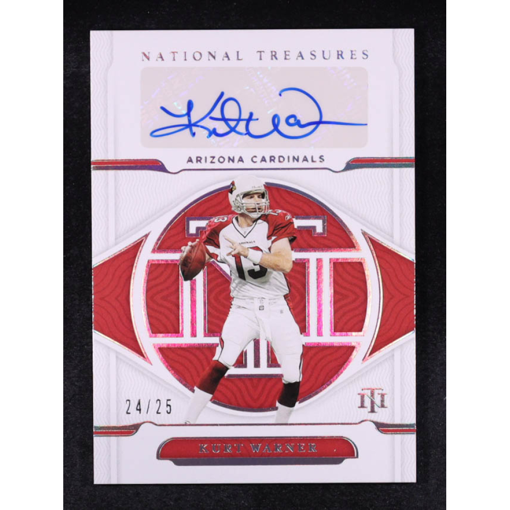 Kurt Warner 2021 Panini National Treasures Material Signatures Holo Silver #9 #24/25 at PristineAuction.com