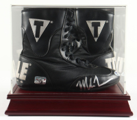 Mike Tyson Signed Set of (2) Title Youth Boxing Boots with Display Case (Tyson & PSA) at PristineAuction.com