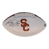 Sam Darnold Signed USC Trojans Logo White Panel Football (Fanatics) at PristineAuction.com