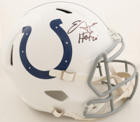 Edgerrin James Signed Colts Full-Size Speed Helmet Inscribed "HOF 20" (Beckett) at PristineAuction.com
