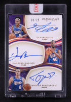 Bogdan Bogdanovic / De'Aaron Fox / Harrison Barnes 2019-20 Immaculate Collection Triple Autographs #1 #5/25 at PristineAuction.com