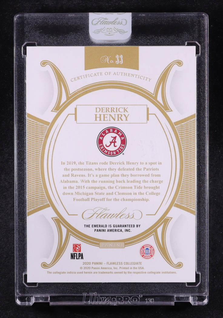 Derrick Henry 2020 Panini Flawless Collegiate Emerald #33 #1/5 at PristineAuction.com Derrick Henry 2020 Panini Flawless Collegiate Emerald #33 #1/5 at PristineAuction.com