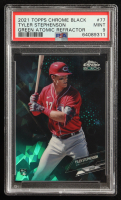 Tyler Stephenson 2021 Topps Chrome Black Green Atomic Refractors #77 #52/99 RC (PSA 9) at PristineAuction.com