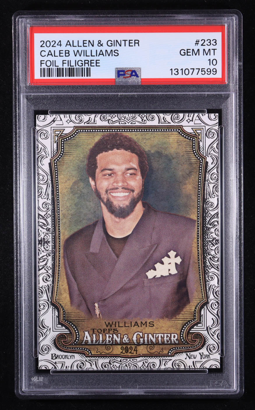 Caleb Williams 2024 Topps Allen and Ginter Foil Filigree #233 RC (PSA 10) at PristineAuction.com Caleb Williams 2024 Topps Allen and Ginter Foil Filigree #233 RC (PSA 10) at PristineAuction.com