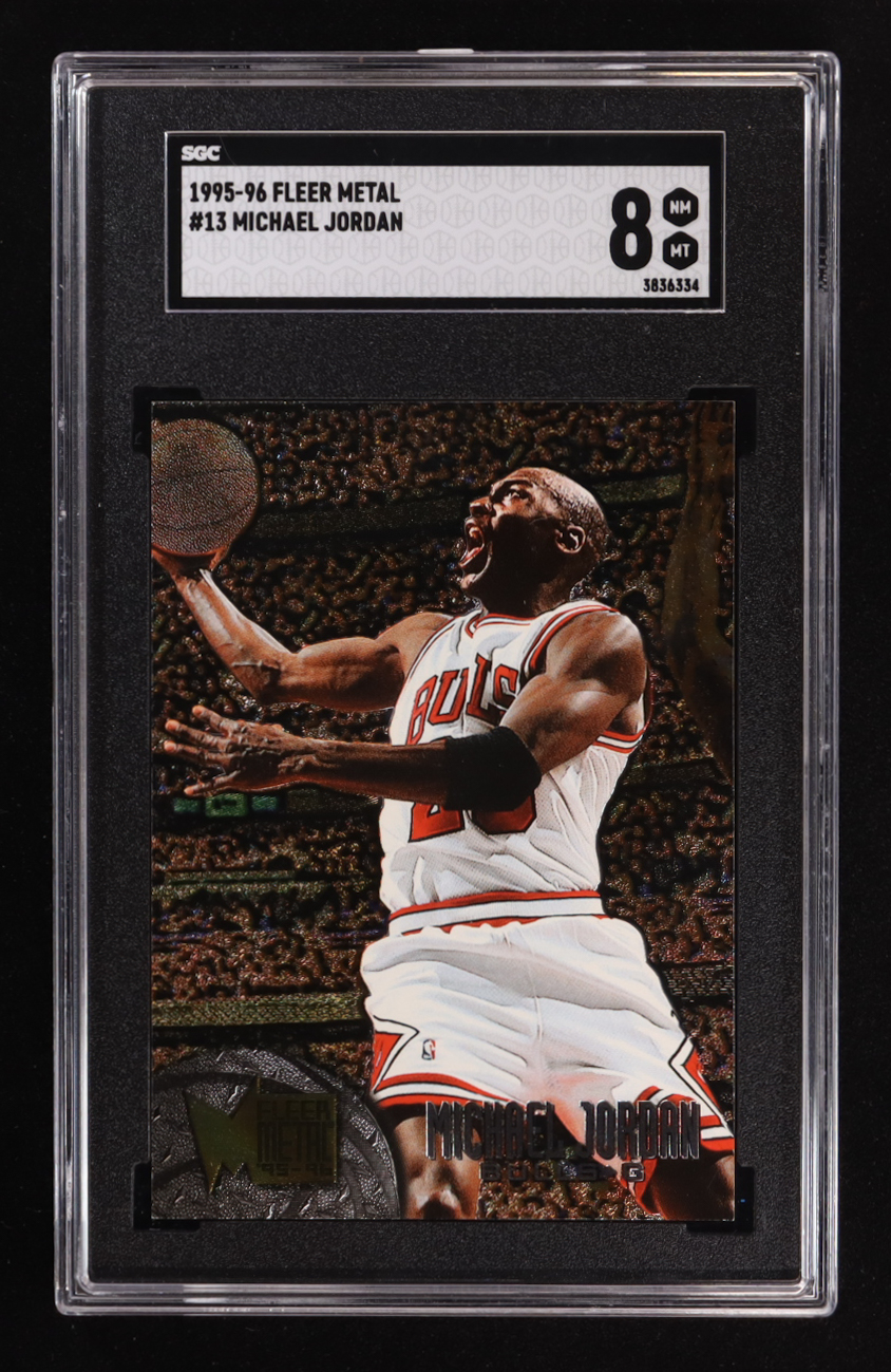 Michael Jordan 1995-96 Metal #13 (SGC 8) at PristineAuction.com Michael Jordan 1995-96 Metal #13 (SGC 8) at PristineAuction.com