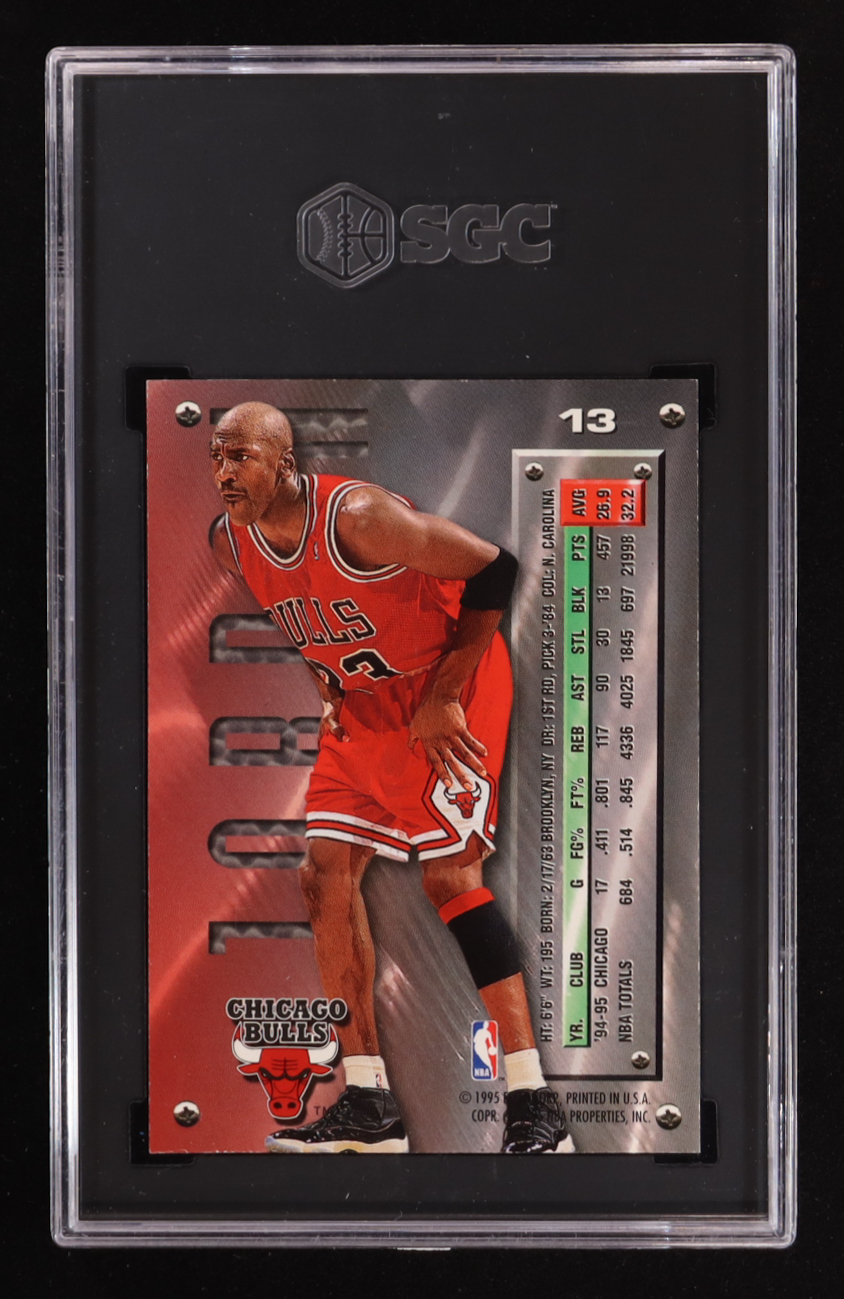 Michael Jordan 1995-96 Metal #13 (SGC 8) at PristineAuction.com Michael Jordan 1995-96 Metal #13 (SGC 8) at PristineAuction.com