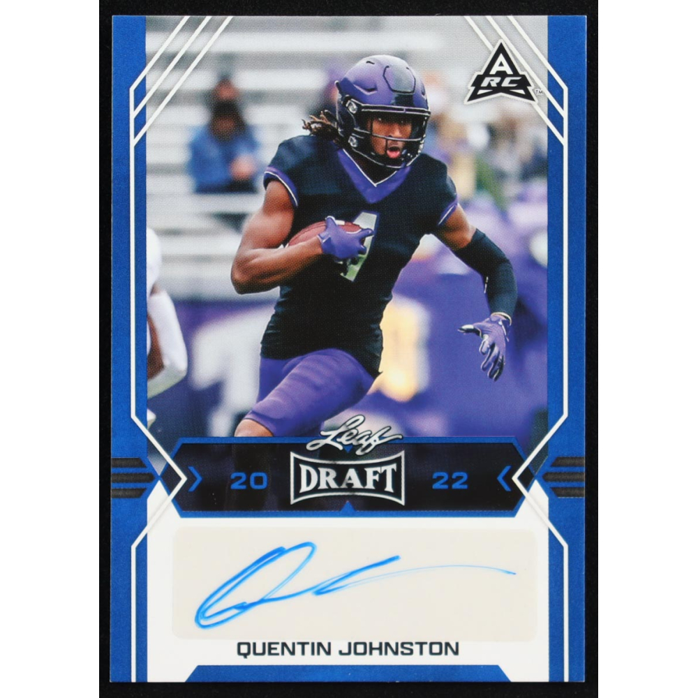 Quentin Johnston 2022 Leaf Draft and Prospects Autographs Blue #BAQJ1 at PristineAuction.com