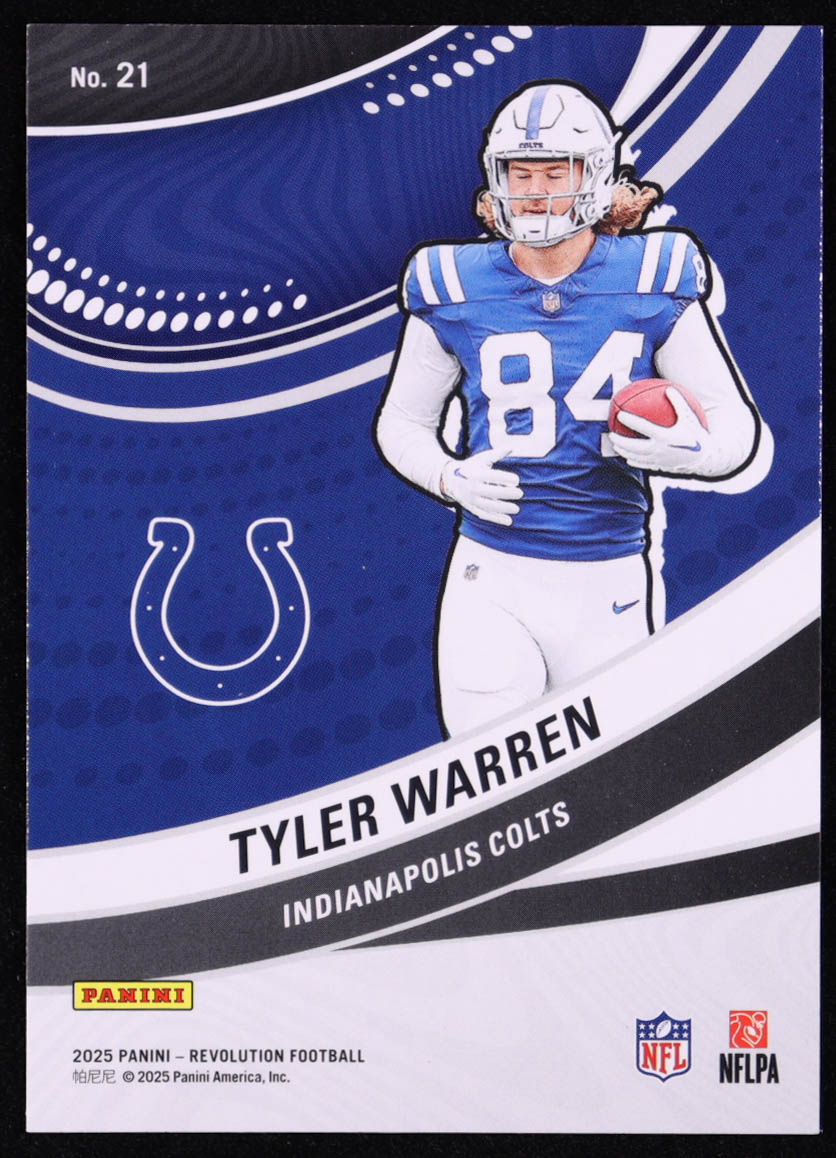 Tyler Warren 2025 Panini Revolution Futures #21 RC at PristineAuction.com Tyler Warren 2025 Panini Revolution Futures #21 RC at PristineAuction.com