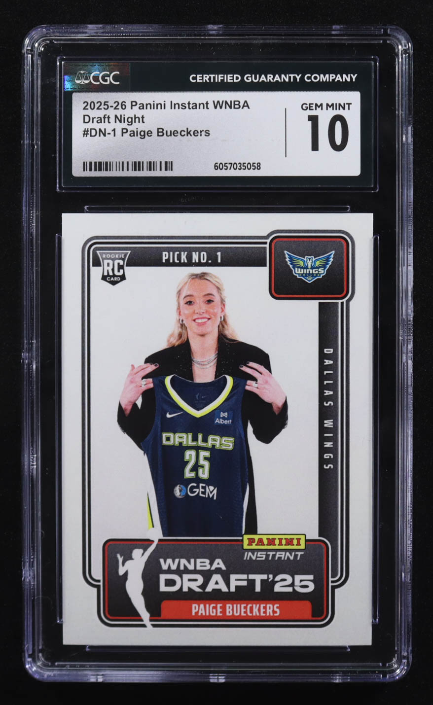 Paige Bueckers 2025-26 Panini Instant WNBA Draft Night #DN-1 RC #1/67412 (CGC 10) at PristineAuction.com Paige Bueckers 2025-26 Panini Instant WNBA Draft Night #DN-1 RC #1/67412 (CGC 10) at PristineAuction.com