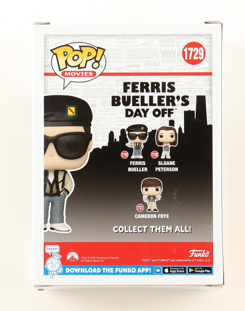 Matthew Broderick Signed "Ferris Bueller's Day Off" #1729 Ferris Bueller Funko Pop! Vinyl Figure (Beckett) at PristineAuction.com Matthew Broderick Signed "Ferris Bueller's Day Off" #1729 Ferris Bueller Funko Pop! Vinyl Figure (Beckett) at PristineAuction.com