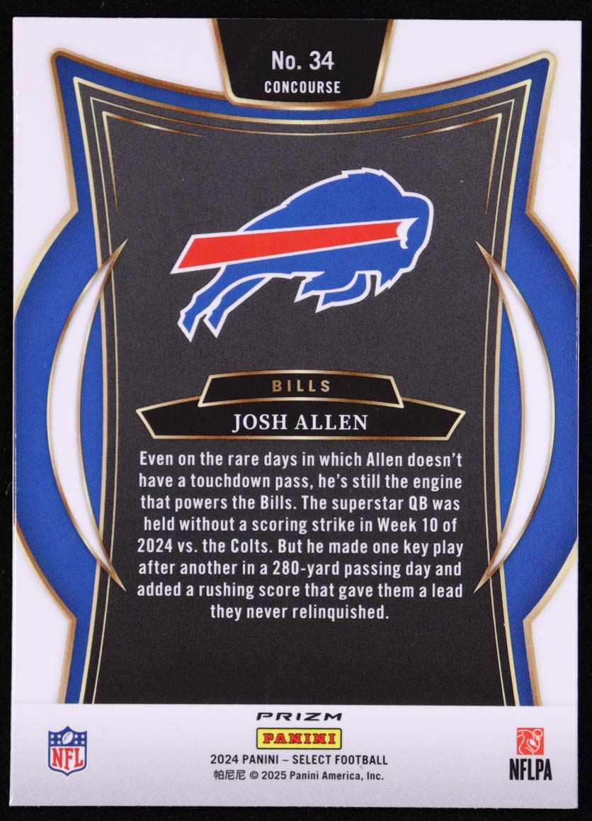 Josh Allen 2024 Select Prizm Black and Red Shock #34 at PristineAuction.com Josh Allen 2024 Select Prizm Black and Red Shock #34 at PristineAuction.com