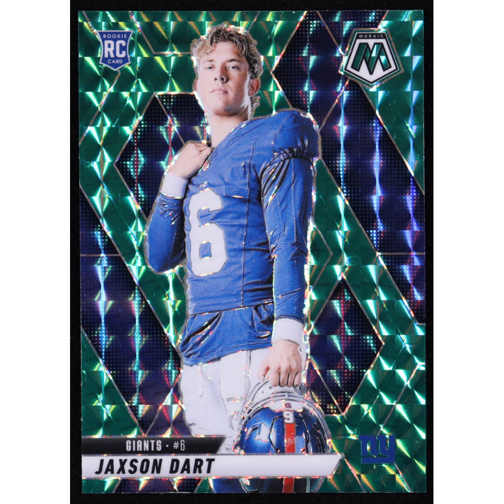 Jaxson Dart 2025 Panini Mosaic Mosaic Green VAR #288 RC at PristineAuction.com