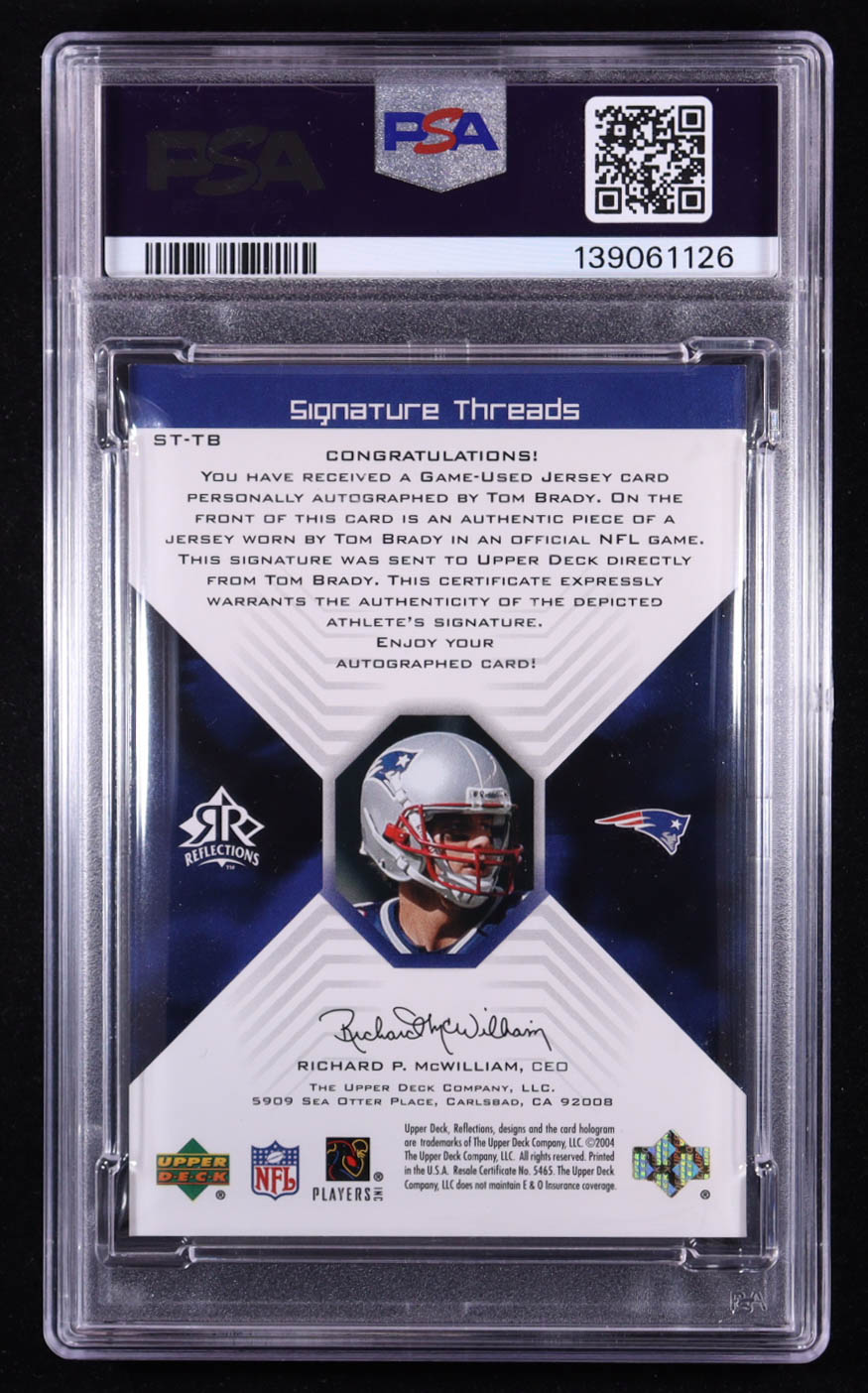 Tom Brady 2004 Reflections Signature Threads #STTB #35/99 (PSA Authentic | Auto 8) at PristineAuction.com Tom Brady 2004 Reflections Signature Threads #STTB #35/99 (PSA Authentic | Auto 8) at PristineAuction.com