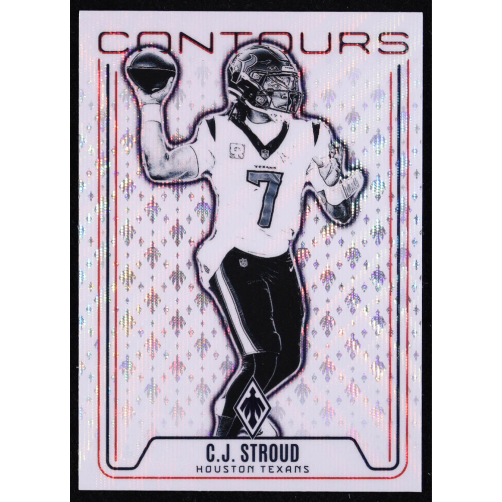CJ Stroud 2024 Panini Phoenix Contours White Shimmer #8 at PristineAuction.com