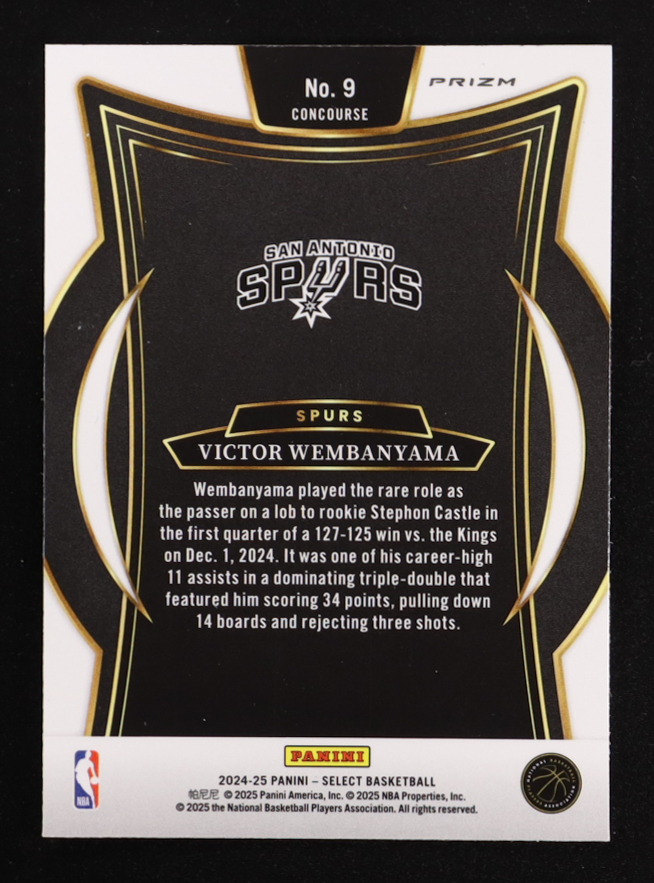 Victor Wembanyama 2024-25 Select Blue Cracked Ice Prizms #9 at PristineAuction.com Victor Wembanyama 2024-25 Select Blue Cracked Ice Prizms #9 at PristineAuction.com