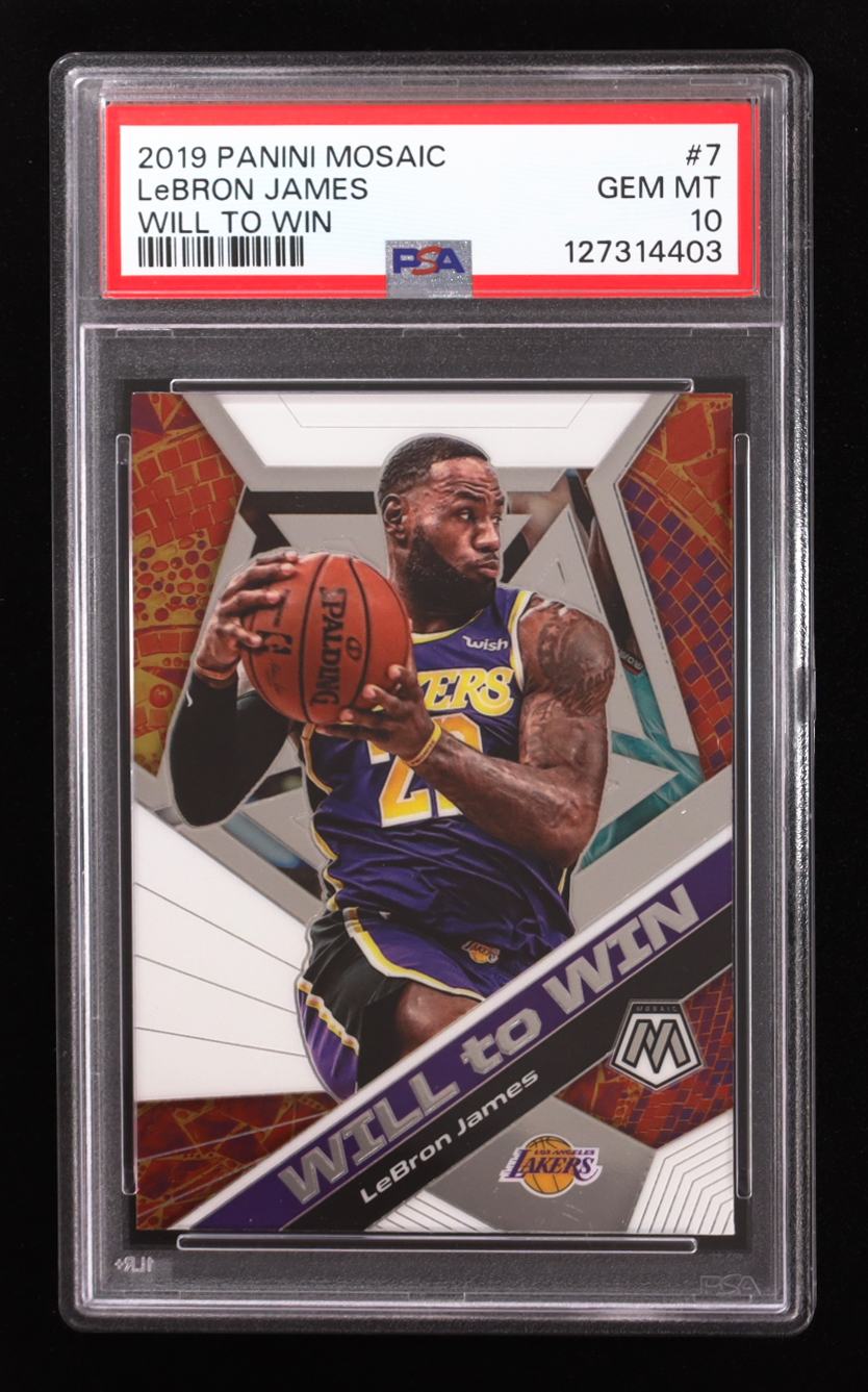 LeBron James 2019-20 Panini Mosaic Will to Win #7 (PSA 10) at PristineAuction.com LeBron James 2019-20 Panini Mosaic Will to Win #7 (PSA 10) at PristineAuction.com