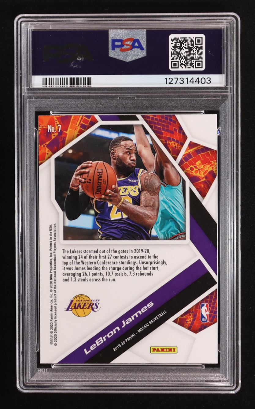LeBron James 2019-20 Panini Mosaic Will to Win #7 (PSA 10) at PristineAuction.com LeBron James 2019-20 Panini Mosaic Will to Win #7 (PSA 10) at PristineAuction.com