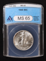 1945 Walking Liberty Silver 50C Half Dollar (ANACS MS65) at PristineAuction.com