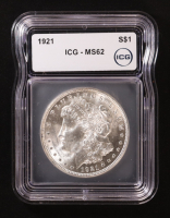 1921 Morgan Silver Dollar (ICG MS62) at PristineAuction.com