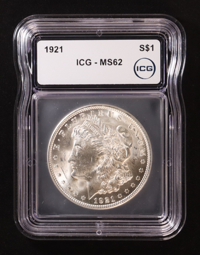 1921 Morgan Silver Dollar (ICG MS62) at PristineAuction.com 1921 Morgan Silver Dollar (ICG MS62) at PristineAuction.com