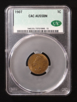 1907 Indian Head 1C Cent (CAC AU55 BN) at PristineAuction.com