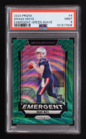 Drake Maye 2024 Panini Prizm Emergent Prizms Green Wave #4 RC (PSA 9) at PristineAuction.com
