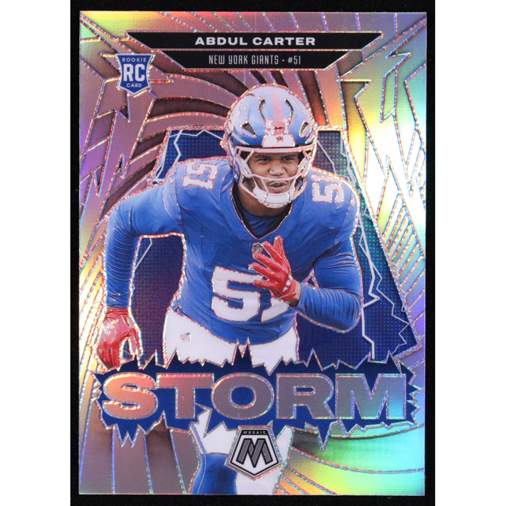Abdul Carter 2025 Panini Mosaic Storm Silver #8 RC at PristineAuction.com