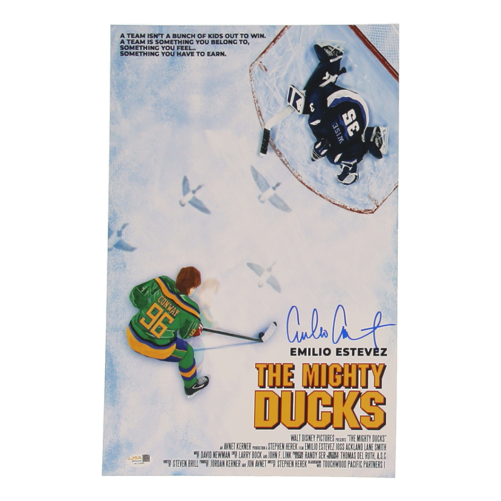Emilio Estevez Signed "The Mighty Ducks" 11x17 Poster (JSA) at PristineAuction.com
