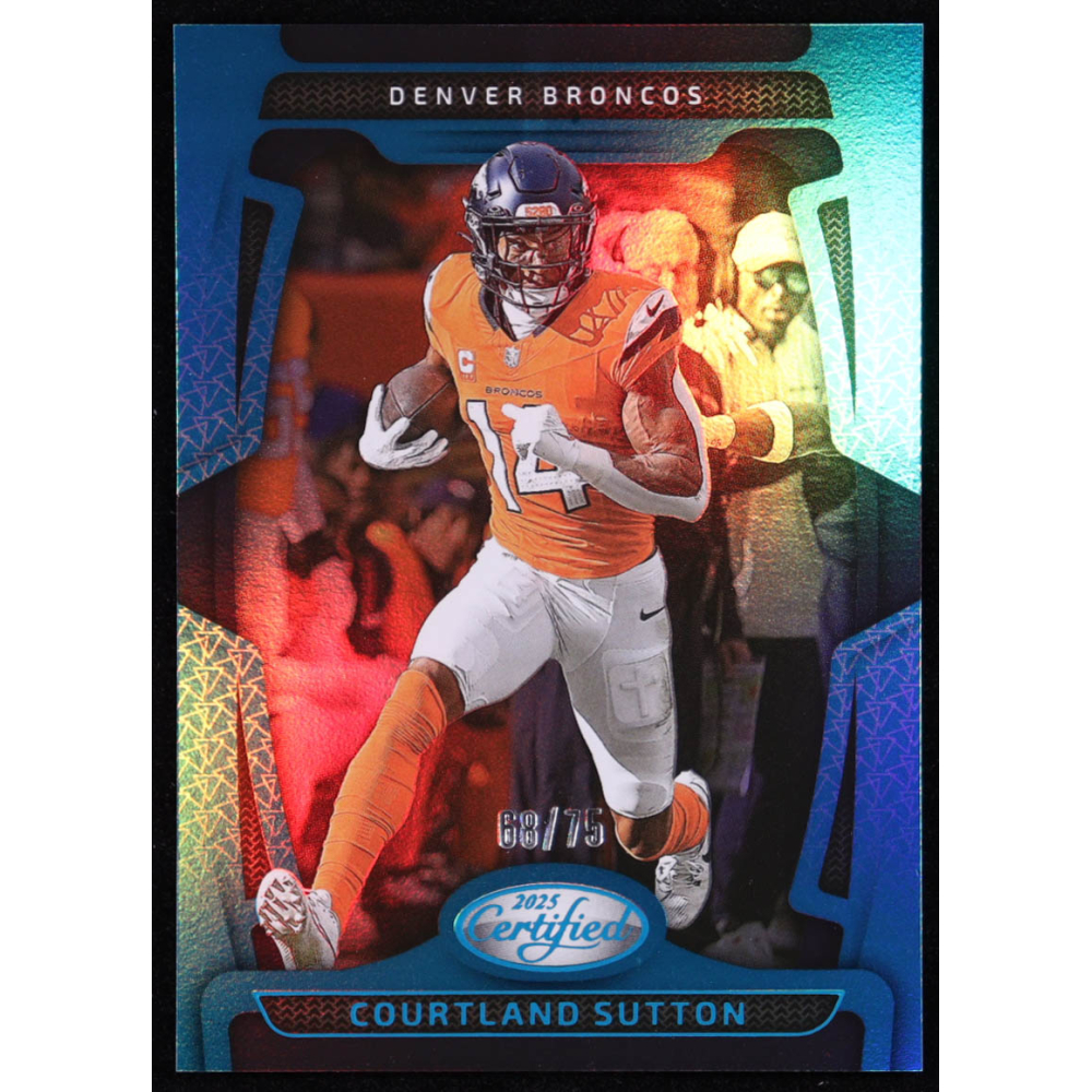 Courtland Sutton 2025 Certified Mirror Teal #31 #68/75 at PristineAuction.com