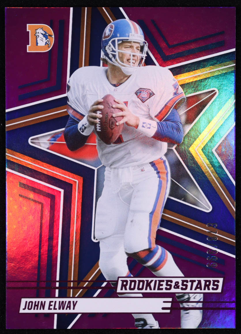 John Elway 2025 Panini Rookies & Stars Purple #6 #678/999 at PristineAuction.com John Elway 2025 Panini Rookies & Stars Purple #6 #678/999 at PristineAuction.com