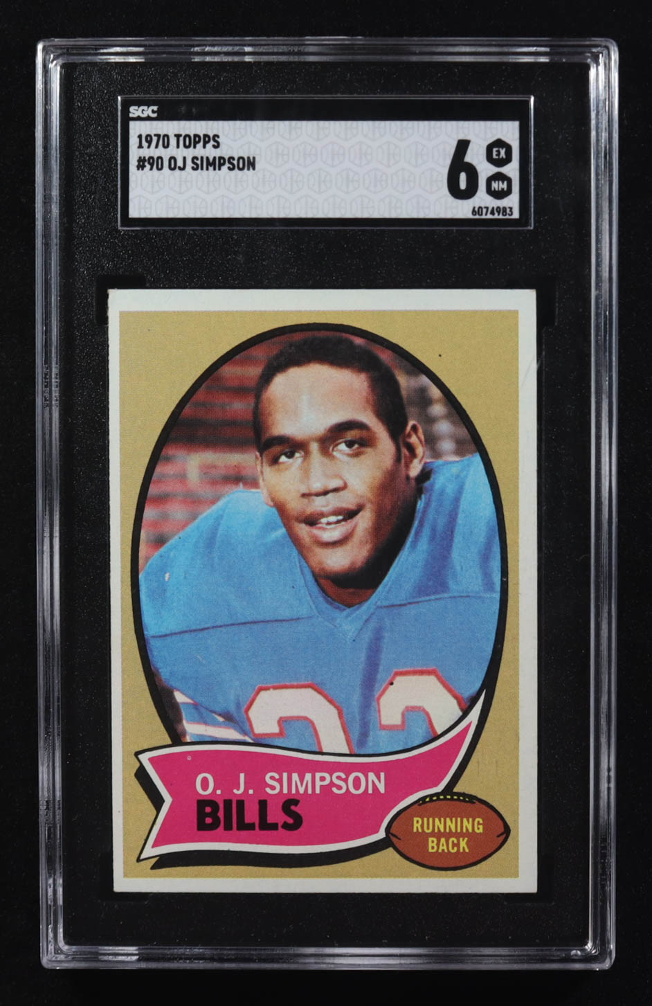 OJ Simpson 1970 Topps #90 RC (SGC 6) at PristineAuction.com OJ Simpson 1970 Topps #90 RC (SGC 6) at PristineAuction.com