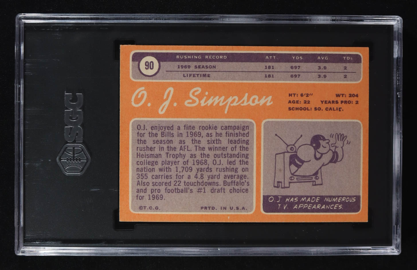 OJ Simpson 1970 Topps #90 RC (SGC 6) at PristineAuction.com OJ Simpson 1970 Topps #90 RC (SGC 6) at PristineAuction.com