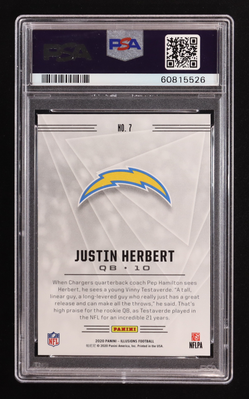 Justin Herbert 2020 Panini Illusions Retail #7 RC (PSA 9) at PristineAuction.com Justin Herbert 2020 Panini Illusions Retail #7 RC (PSA 9) at PristineAuction.com