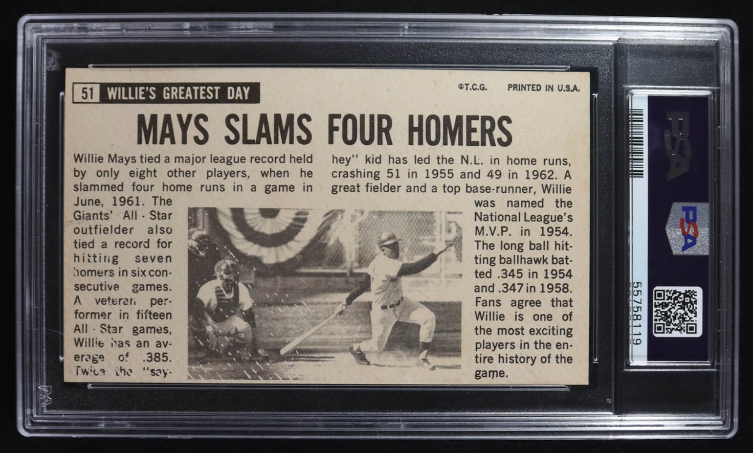 Willie Mays 1964 Topps Giants #51 (PSA 2.5) at PristineAuction.com Willie Mays 1964 Topps Giants #51 (PSA 2.5) at PristineAuction.com