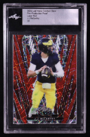 J.J McCarthy 2024 Leaf Metal Football Base Auto Laser Red Pre-Production Proof #NNO #1/1 (Leaf) at PristineAuction.com