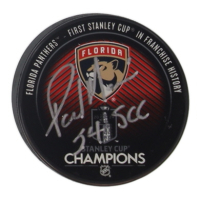 Paul Maurice Signed Panthers 2024 Stanley Cup Champions Logo Hockey Puck Inscribed "24 SCC" (JSA) at PristineAuction.com