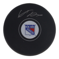 Adam Fox Signed Rangers Logo Hockey Puck (Fanatics) at PristineAuction.com