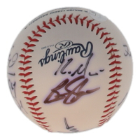 OML Brewers Logo Baseball Hand-Signed by (9) with Bill Hall, Lyle Overbay, Brady Clark, Don Money (JSA) at PristineAuction.com