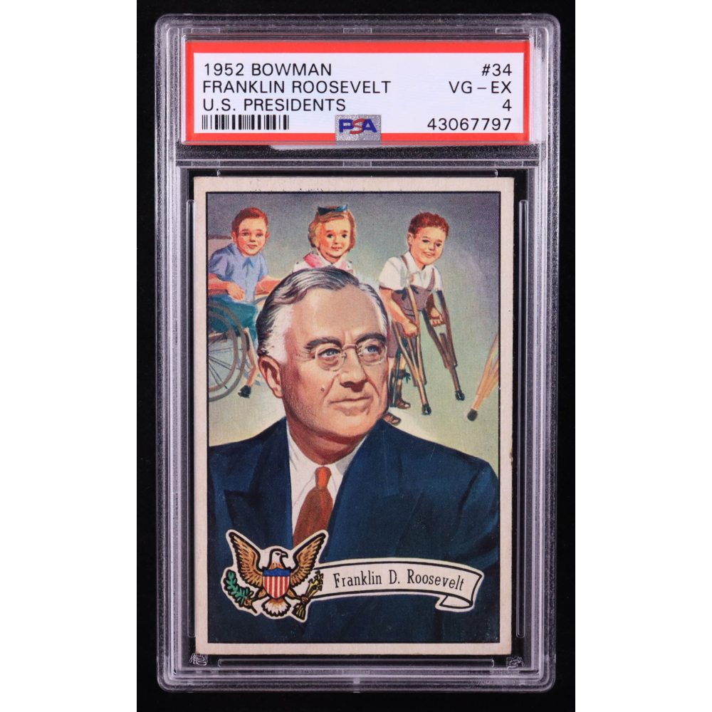 Franklin Roosevelt 1952 Bowman U.S. Presidents #34 (PSA 4) at PristineAuction.com