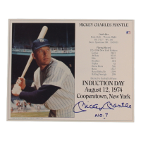 Mickey Mantle Signed Hall of Fame Induction Day 8x10 Photo Inscribed "No. 7" (PSA Auto Grade 9) at PristineAuction.com