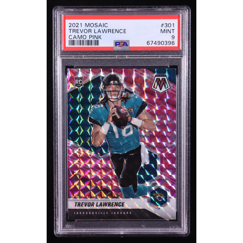 Trevor Lawrence 2021 Panini Mosaic Mosaic Camo Pink #301 RC (PSA 9) at PristineAuction.com