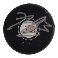 Beckett Sennecke Signed Ducks Logo Hockey Puck (JSA) at PristineAuction.com