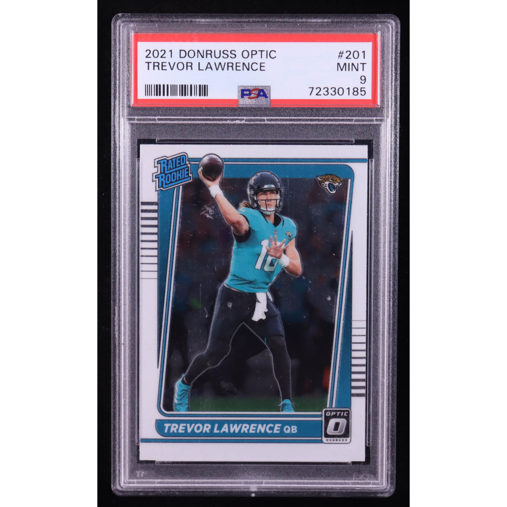 Trevor Lawrence 2021 Donruss Optic #201 RR RC (PSA 9) at PristineAuction.com