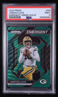Jordan Love 2023 Panini Prizm Emergent Prizms Green Wave #3 (PSA 9) at PristineAuction.com