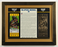 Super Bowl II Commemorative Score Card with 23KT Gold Ticket Framed Display at PristineAuction.com