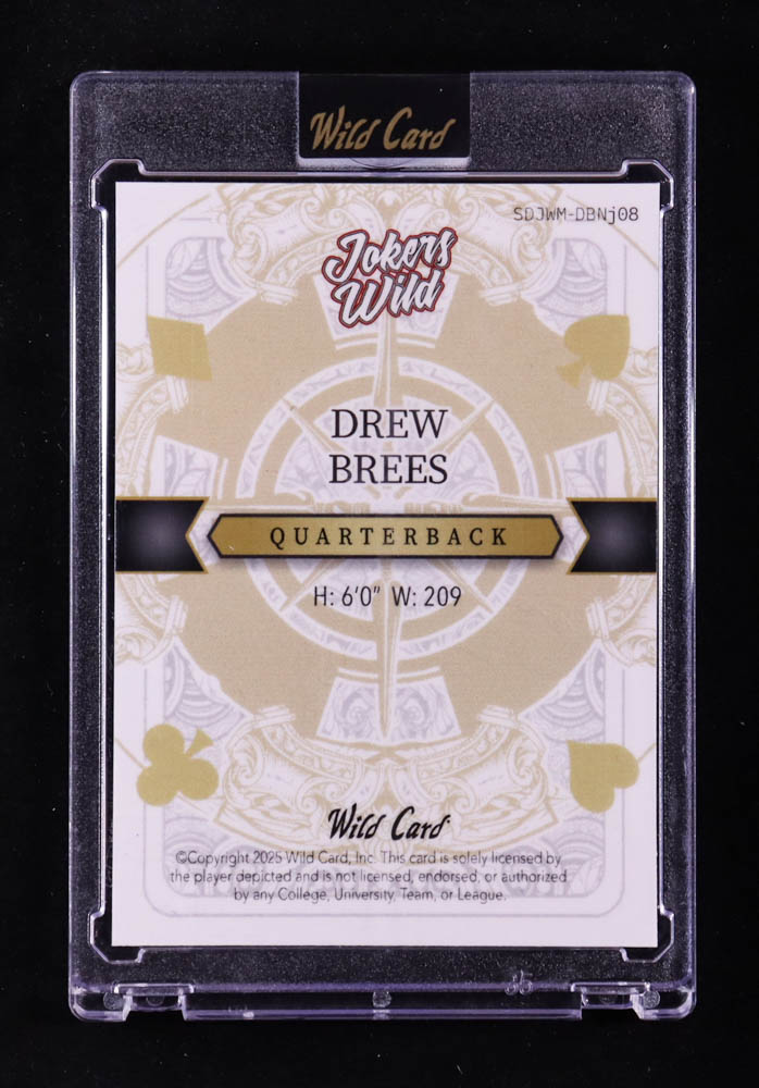 Drew Brees 2025 Wild Card 5 Card Draw Jokers Wild Rainbow Foil #SDJWM-DBNJ08 #1/1 at PristineAuction.com Drew Brees 2025 Wild Card 5 Card Draw Jokers Wild Rainbow Foil #SDJWM-DBNJ08 #1/1 at PristineAuction.com