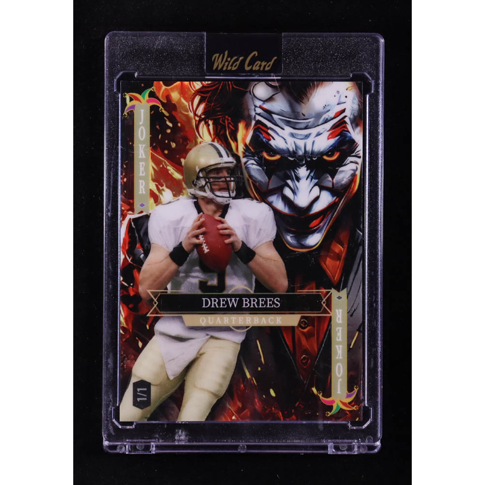 Drew Brees 2025 Wild Card 5 Card Draw Jokers Wild Rainbow Foil #SDJWM-DBNJ08 #1/1 at PristineAuction.com