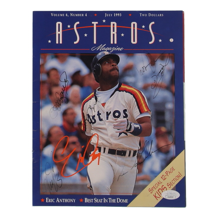 Astros Program Signed by (6) with Donovan Osborne, Rod Brewer, Mike Perez, Lee Guetterman (JSA) at PristineAuction.com Astros Program Signed by (6) with Donovan Osborne, Rod Brewer, Mike Perez, Lee Guetterman (JSA) at PristineAuction.com